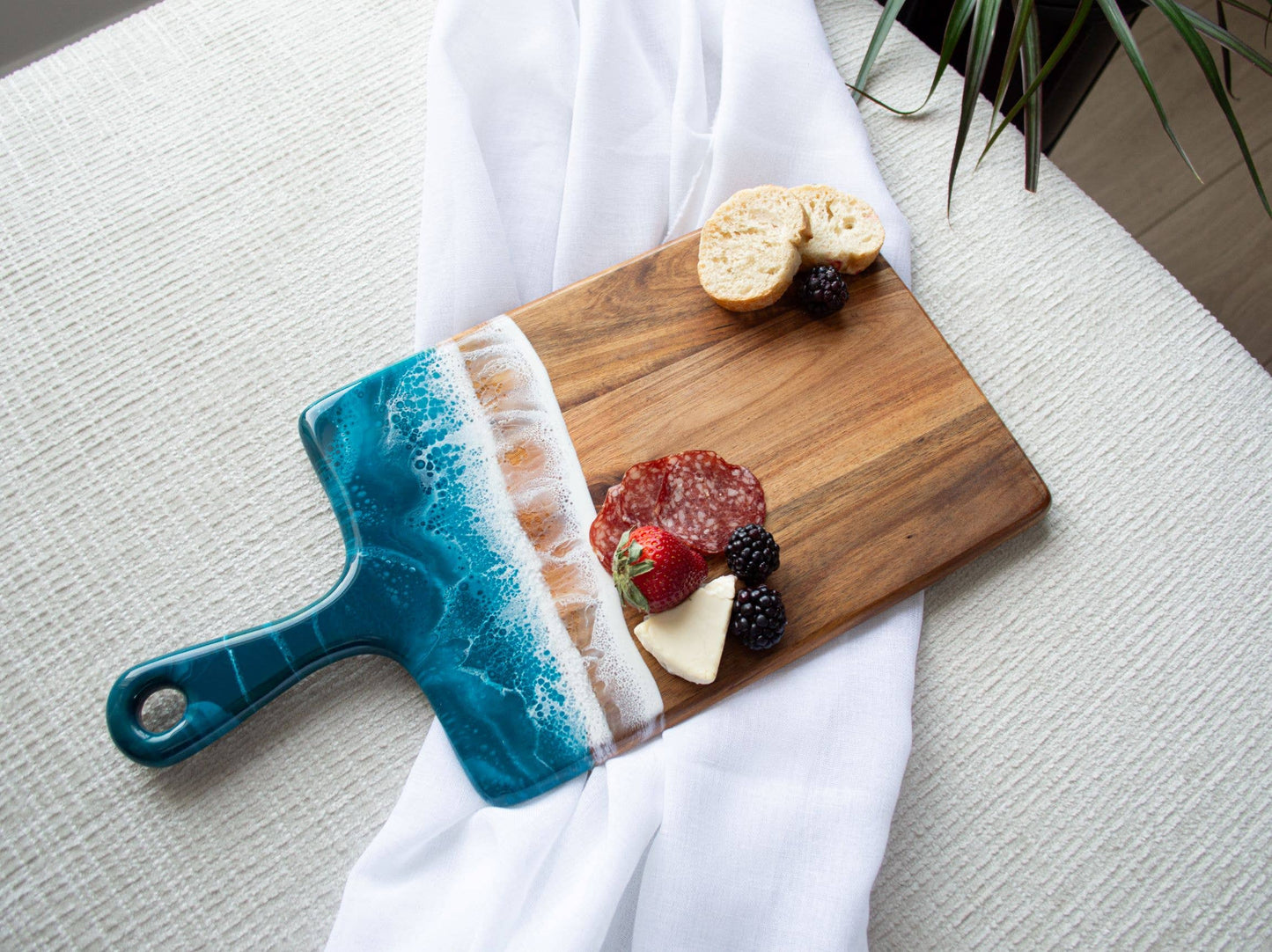 Medium Acacia Cheese Boards in Navy