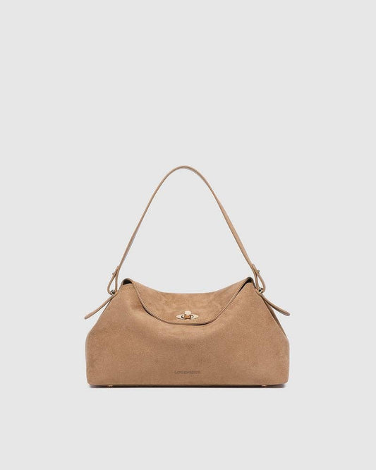 Nicole Handbag in Suede Honey