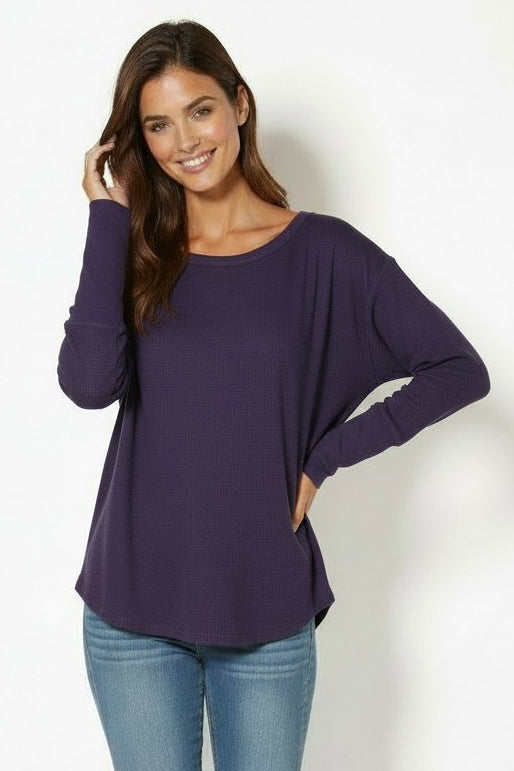 Dropped Armhole Oversized Top in Vibrant Navy
