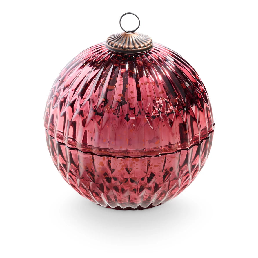 Balsam & Cedar Mercury Ornament Candle in Red