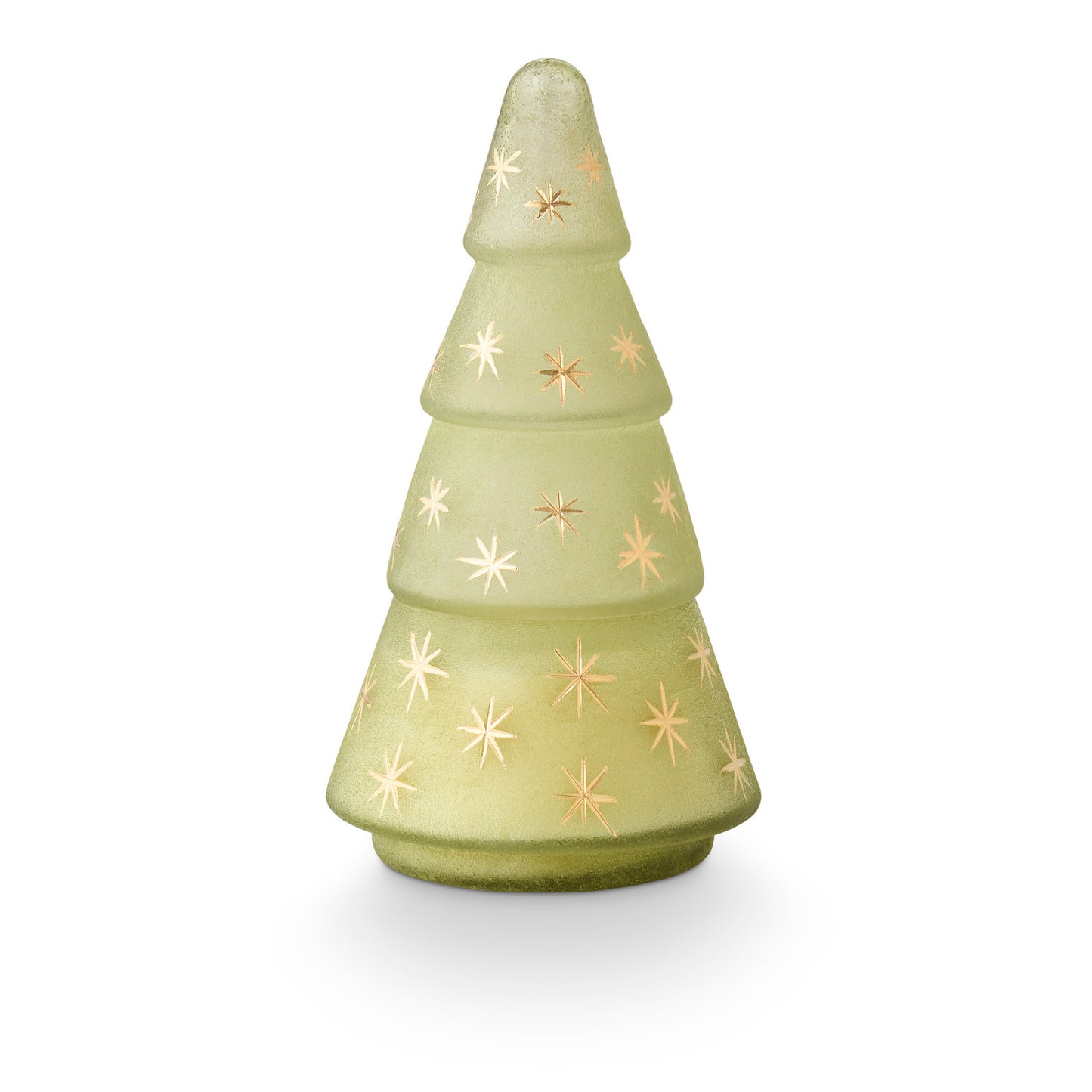 Balsam & Cedar Frosted Star Glass Tree Candle