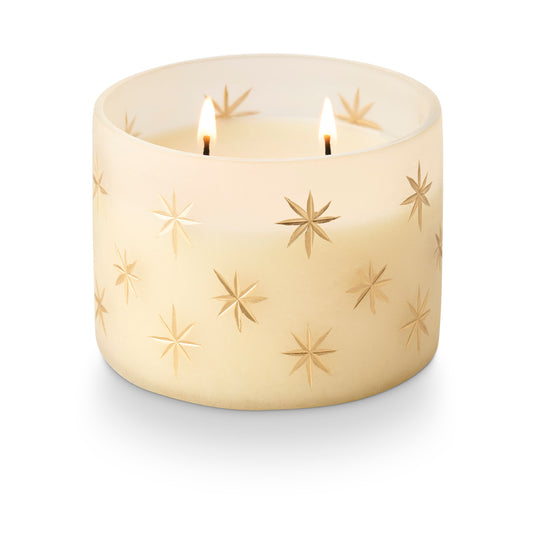 Winter White Frosted Star Glass