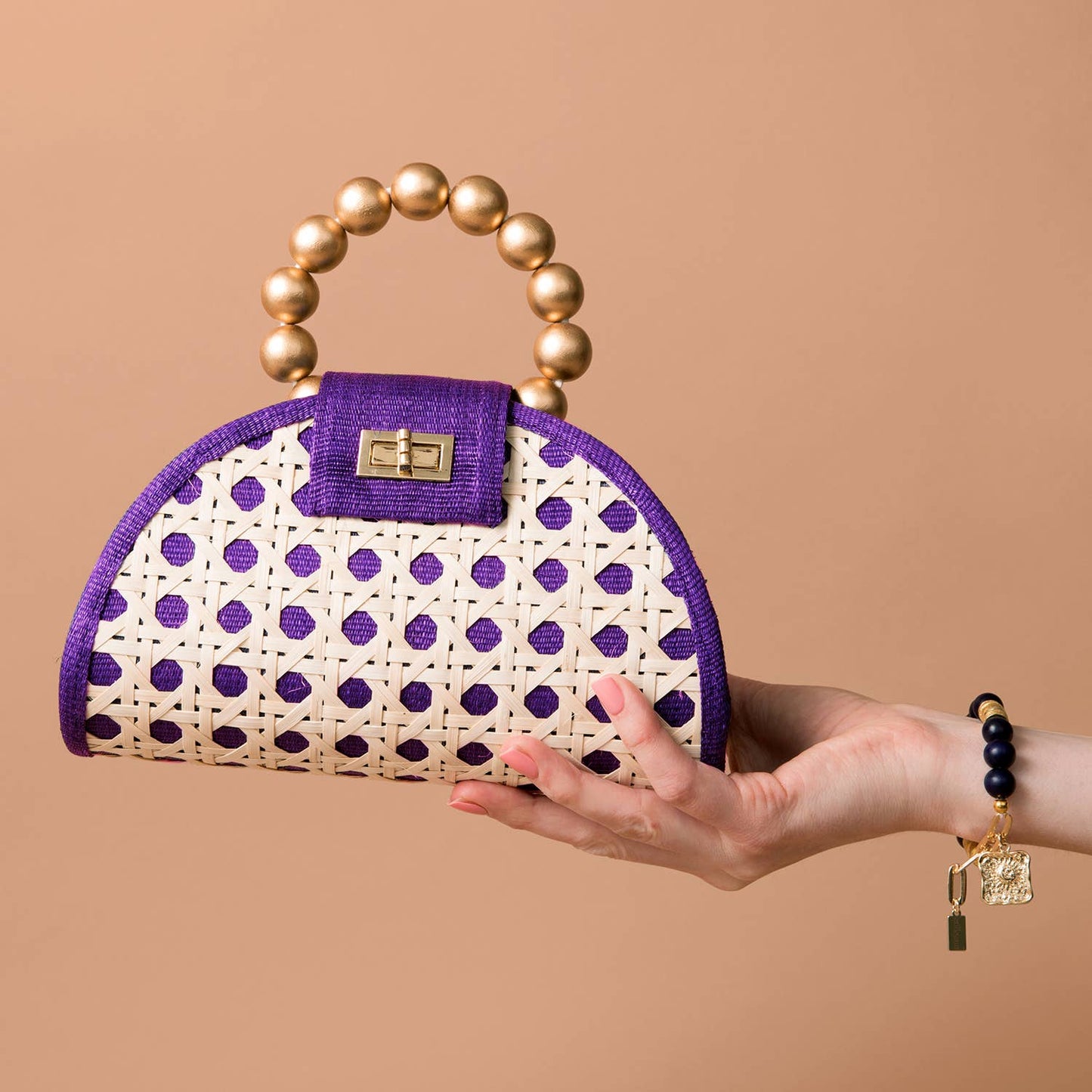 Statement Evening Purple & Gold Handbag