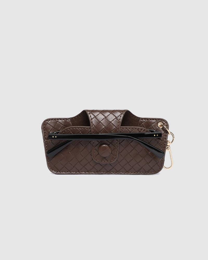 Skittle Sunglass Case - Woven Chocolate: Vegan - Polyurethane / Women-Owned, Cruelty-Free