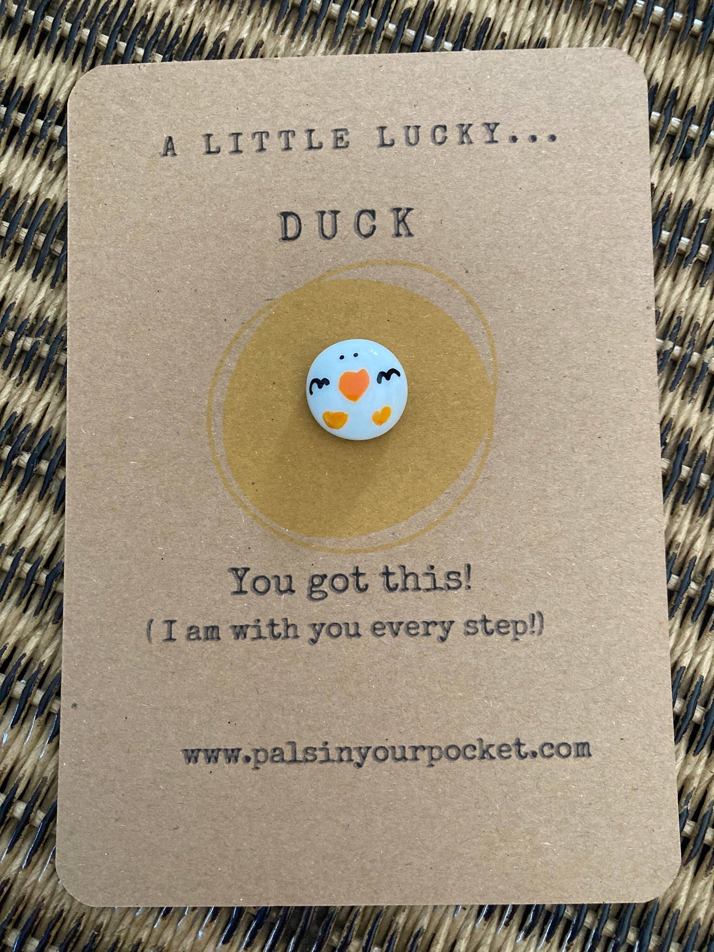 Lucky Duck Charm, Positive Pebble & Pocket Hug