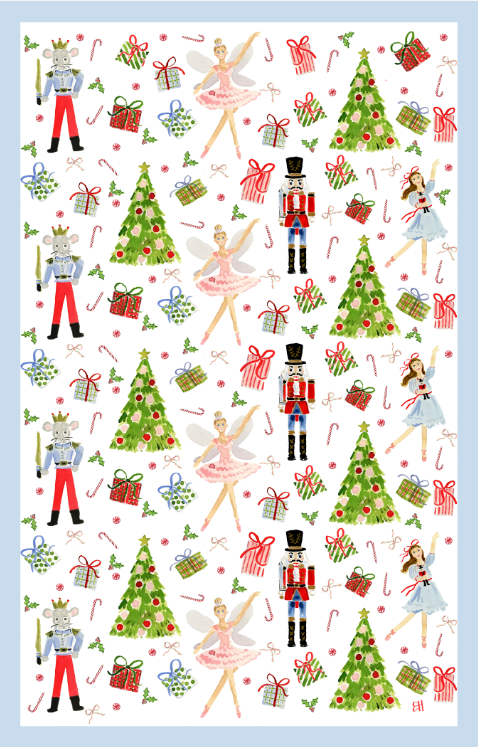 Nutcracker Ballet Double-Sided Tea Towel