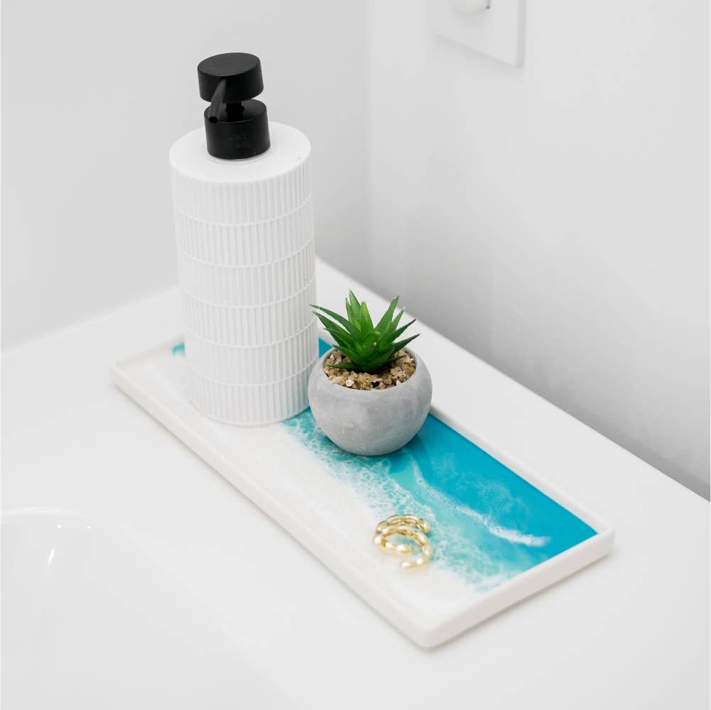 Large Ceramic Resin Tray in Navy