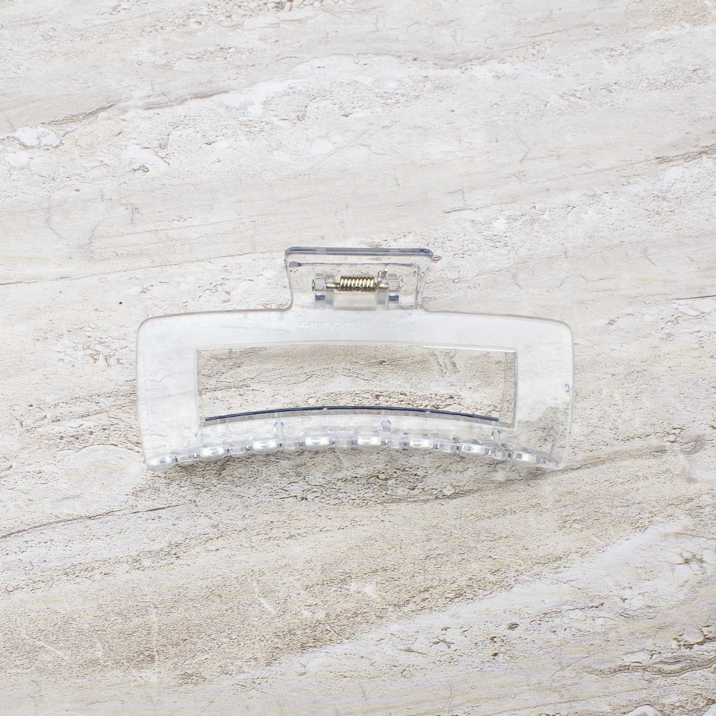 Jumbo Square Hair Clip: Ice Beige