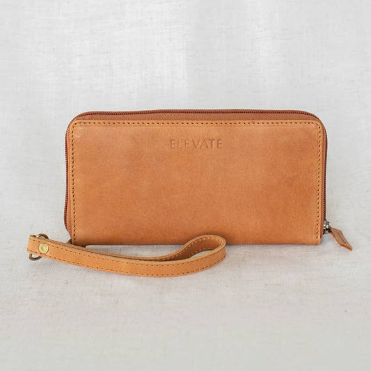 Zipper Wallet in Camel
