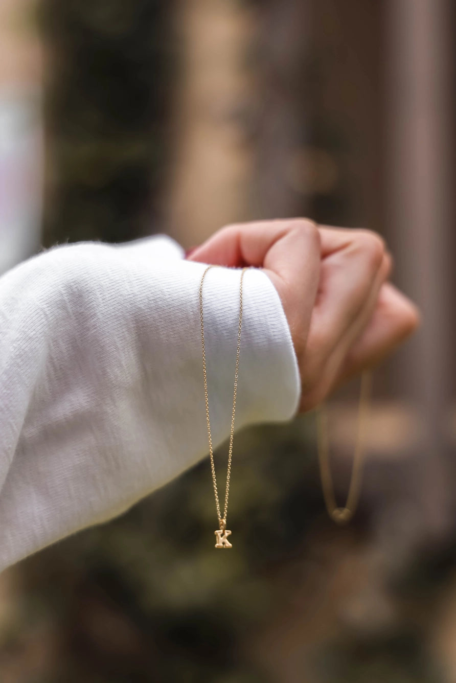 Dainty Initial Necklace in Silver