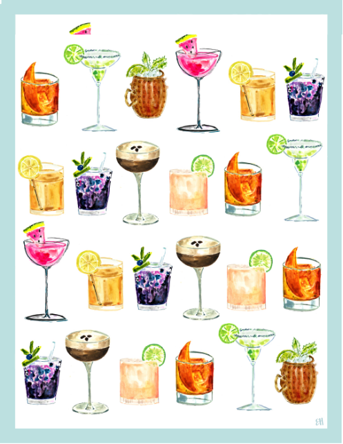 Shaken, Not Stirred Double Sided Tea Towel