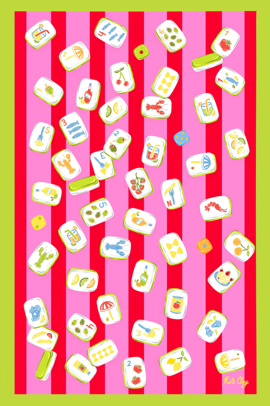 Ciao Mahjong Double Sided Tea Towel