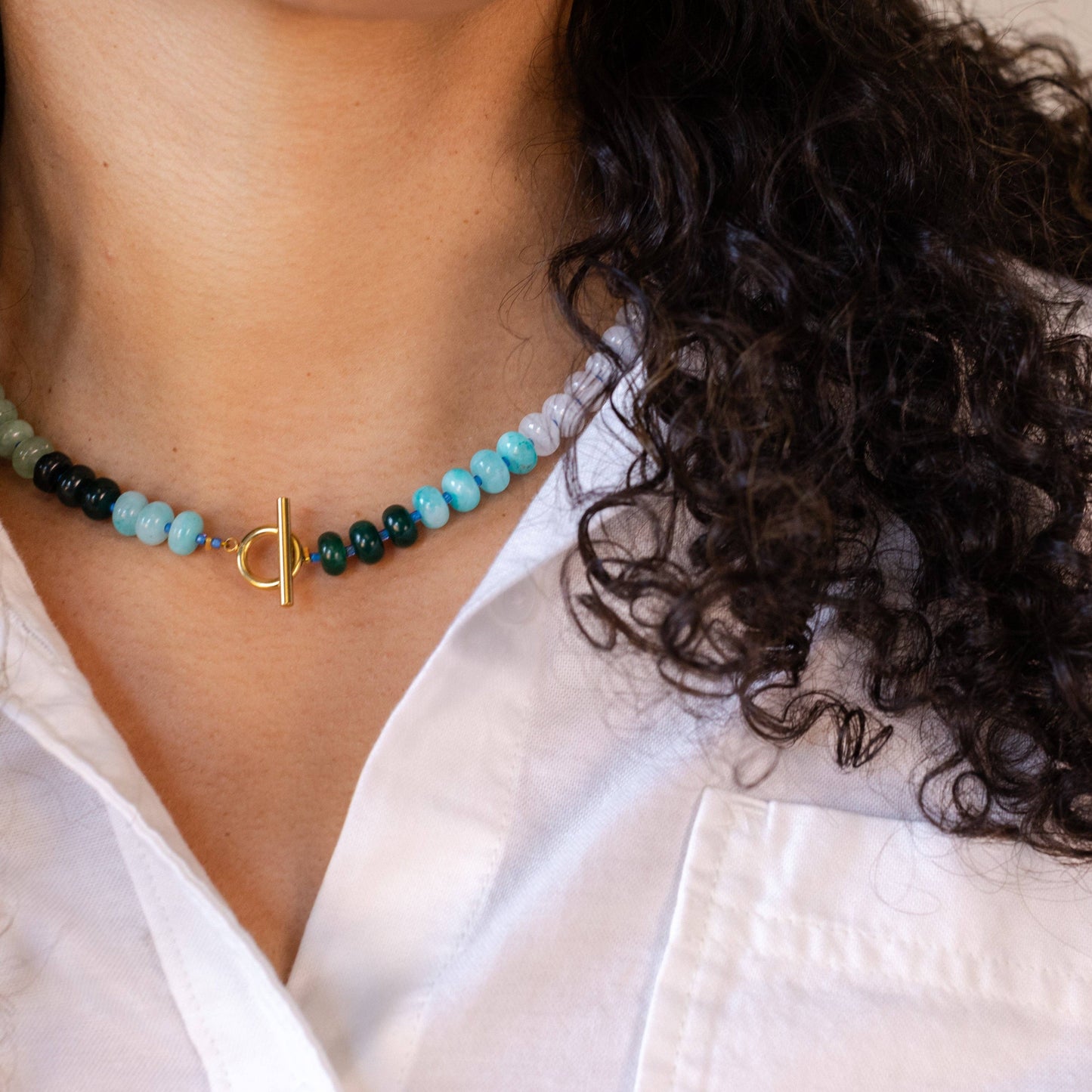 Lapis Bold Gemstone Beaded Necklace