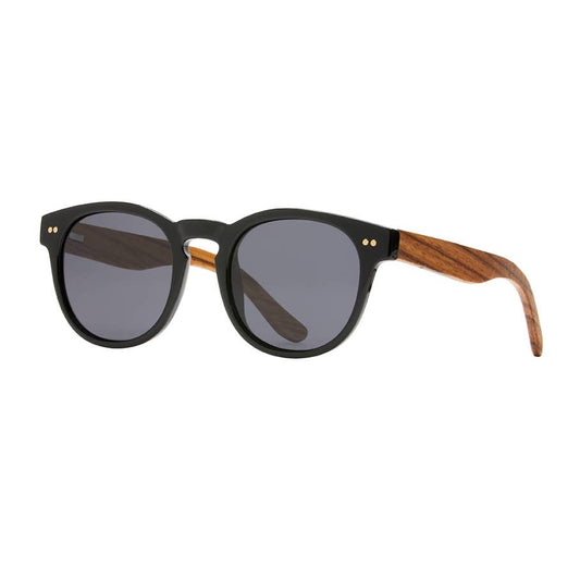 Indie Sunglasses - Matte Onyx/Walnut Wood