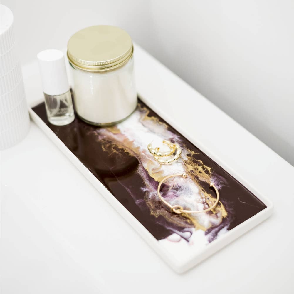Large Ceramic Resin Tray in Ocean Vibes