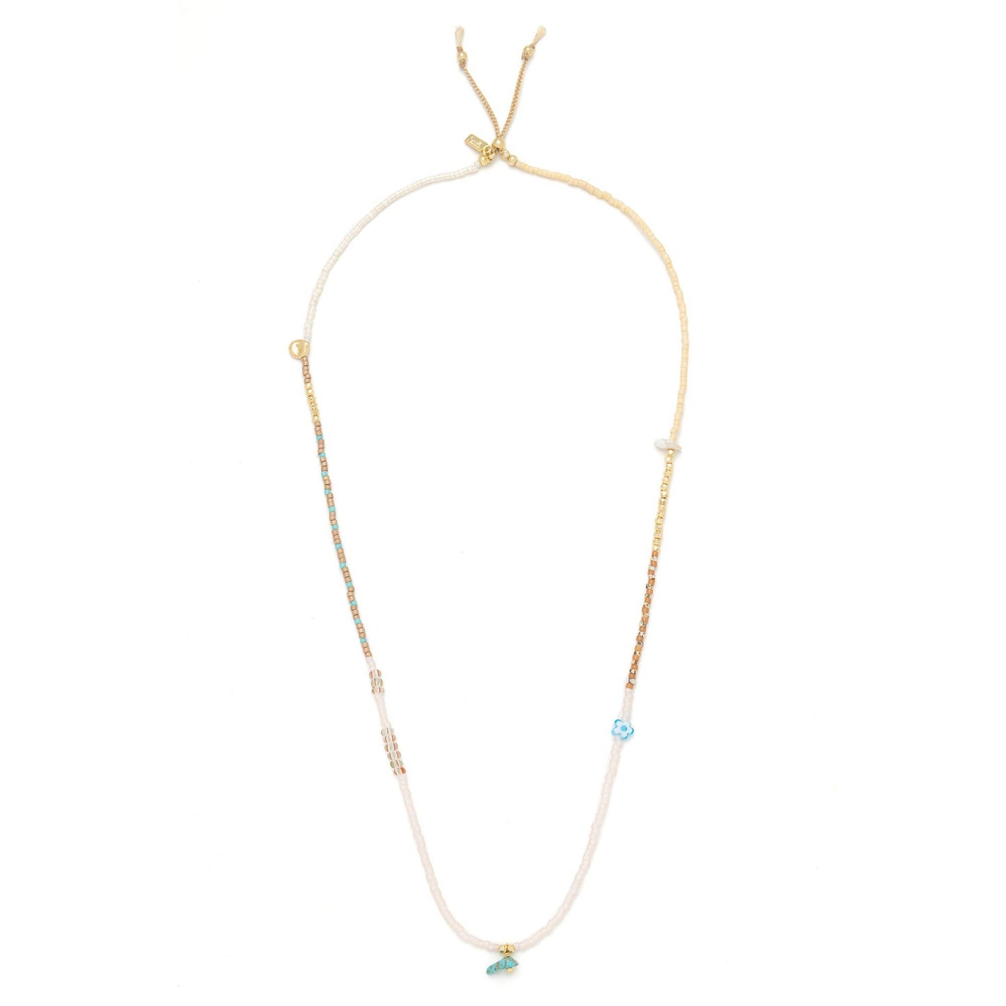 Mixed Media Wrap Bracelet/Necklace - Tranquility/Turquoise/G