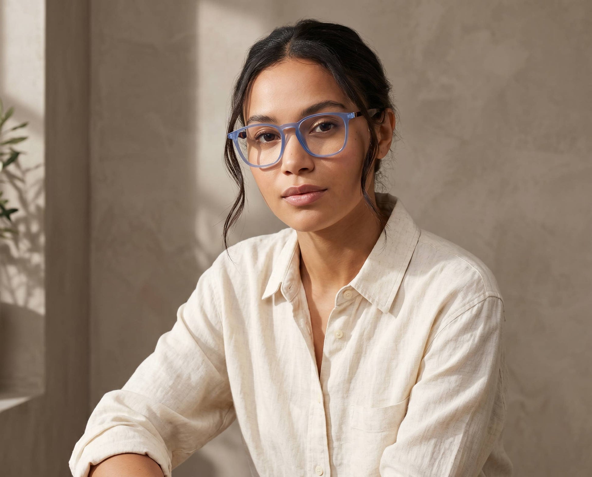 Mel Readers in Light Blue and Brown Tortoise - alternate view