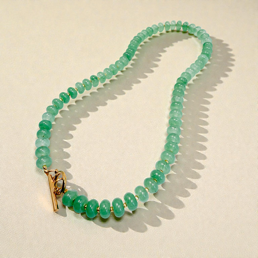 Green Jade Bold Gemstone Beaded Necklace