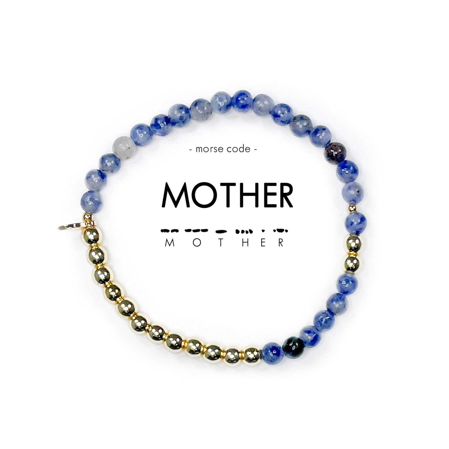 MOTHER Morse Code Stacking Bracelet Set: Lapis