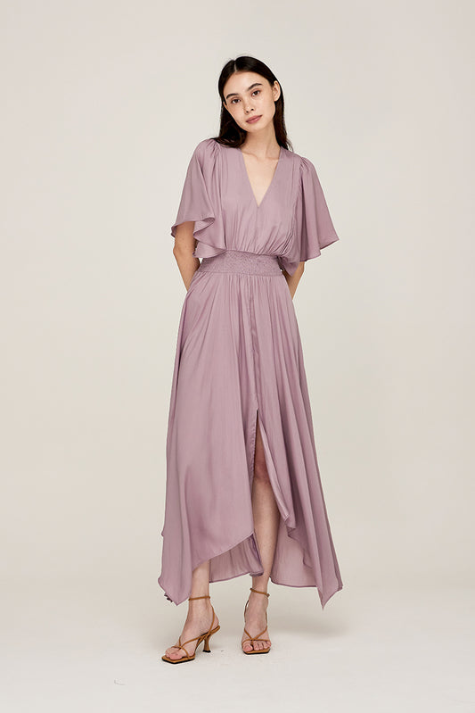 Unbalanced Skirt Maxi Dress in Soft Purple