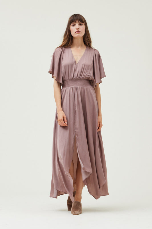 Unbalanced Skirt Maxi Dress in Dusty Lilac