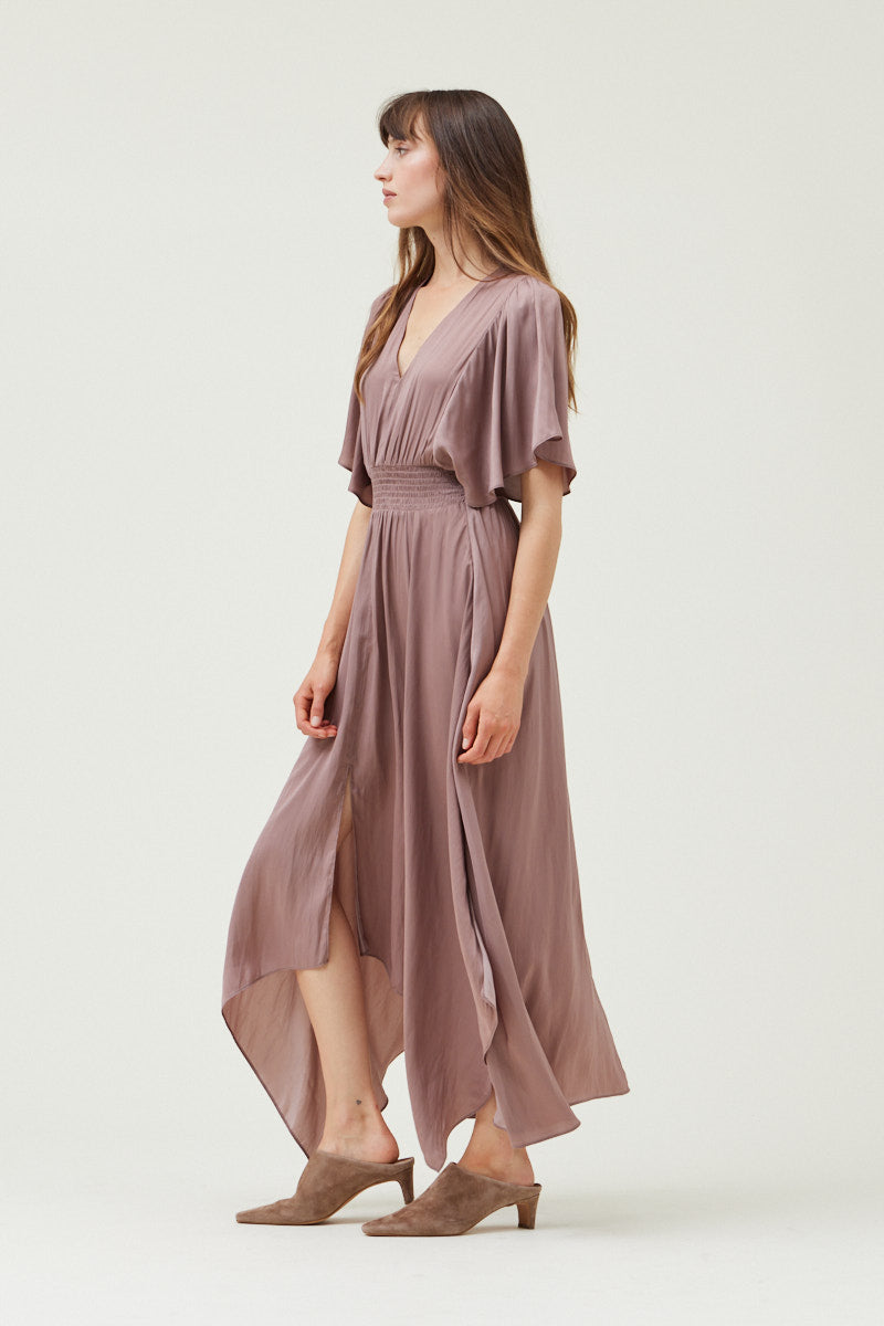 Unbalanced Skirt Maxi Dress in Dusty Lilac