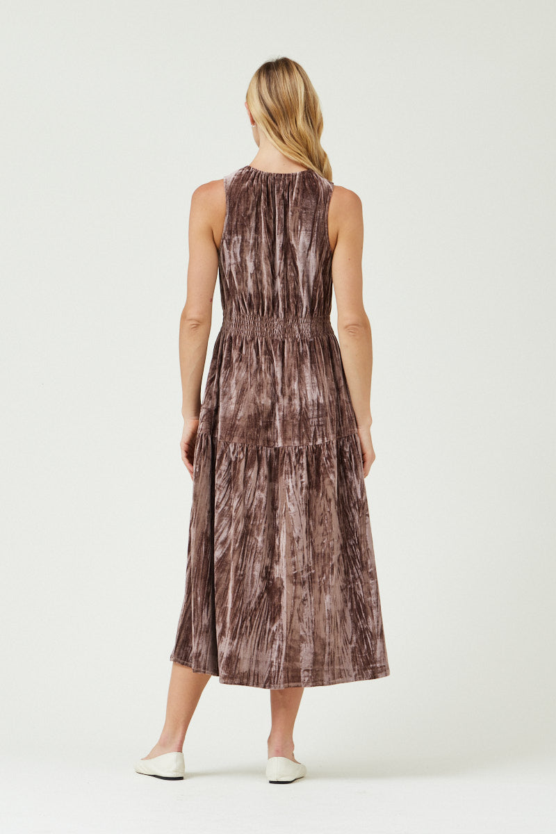 High Neck Dress in Bark