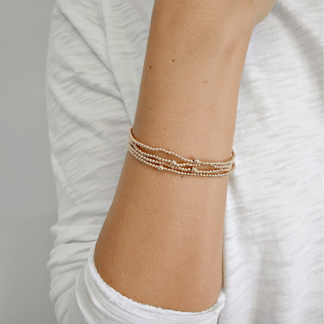 2mm Gold Filled Waterproof Karma bracelet - 7"
