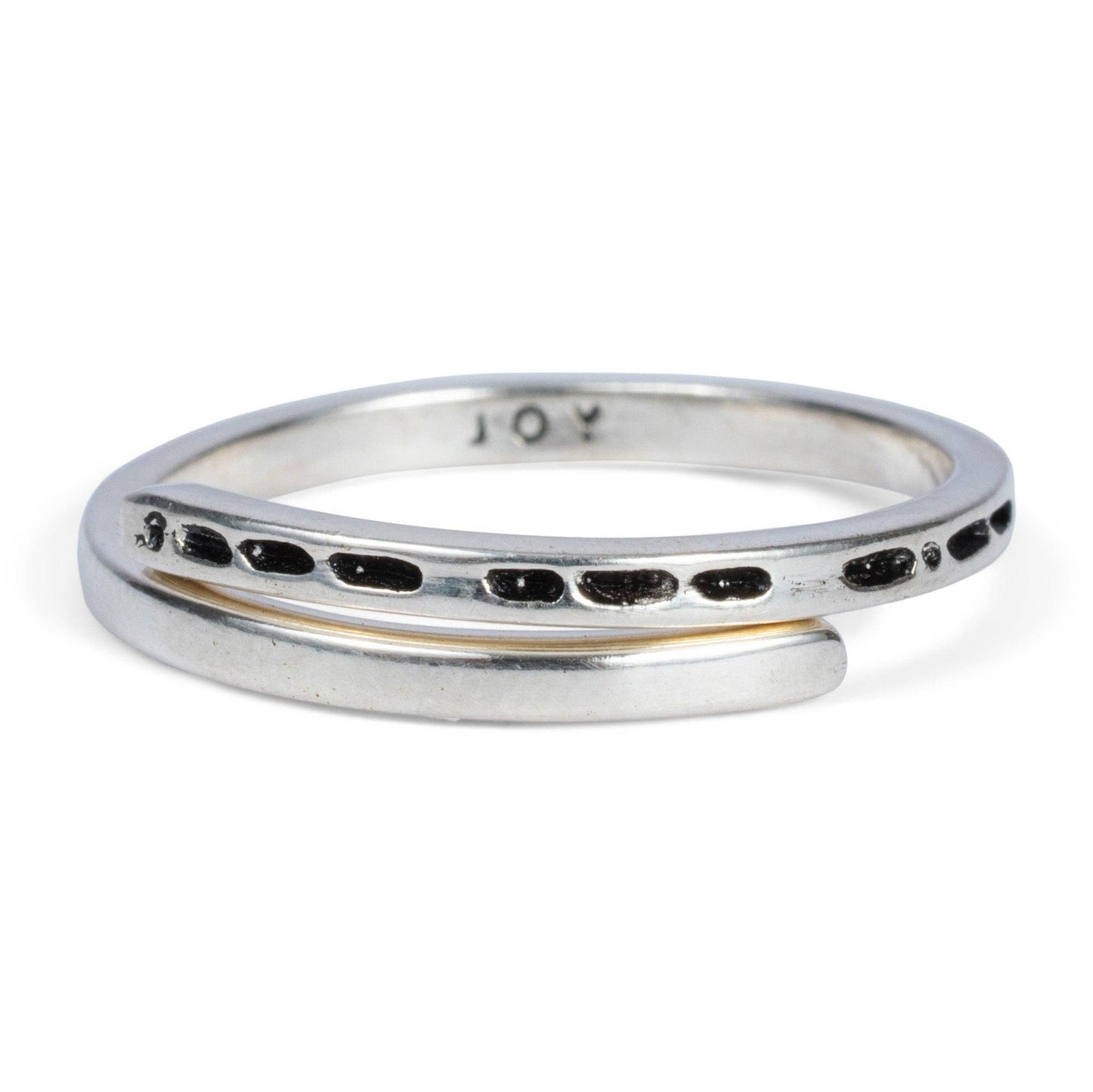 CLASSIC GOLD Morse Code Ring - Stamped | JOY: Joy (Sterling Silver)