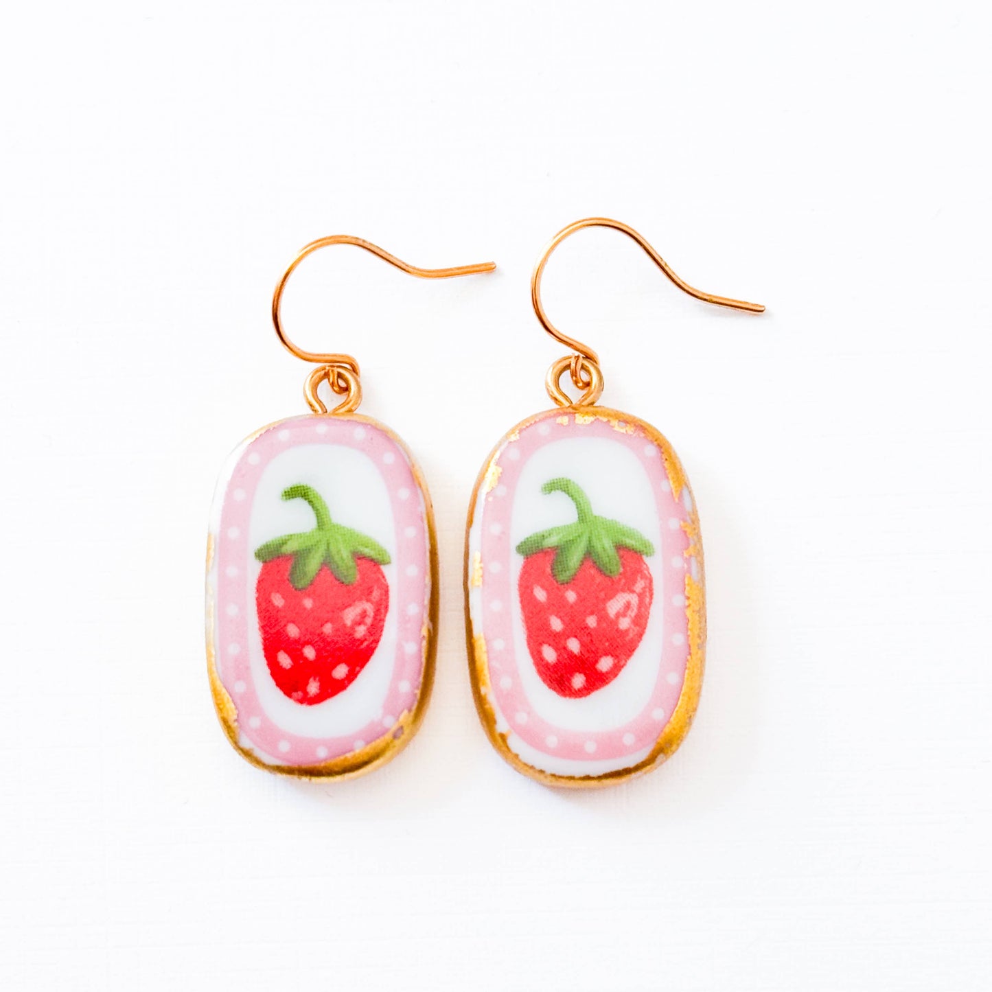 Ceramic Strawberry Earrings