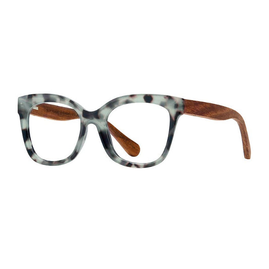 Nora Readers - Blue Tortoise / Walnut Wood