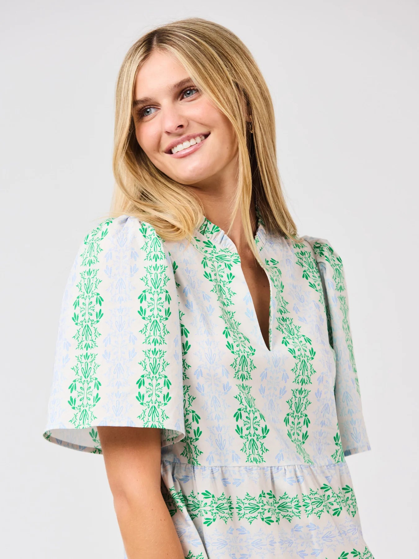 Ivy Dress in Heirloom Vine Green