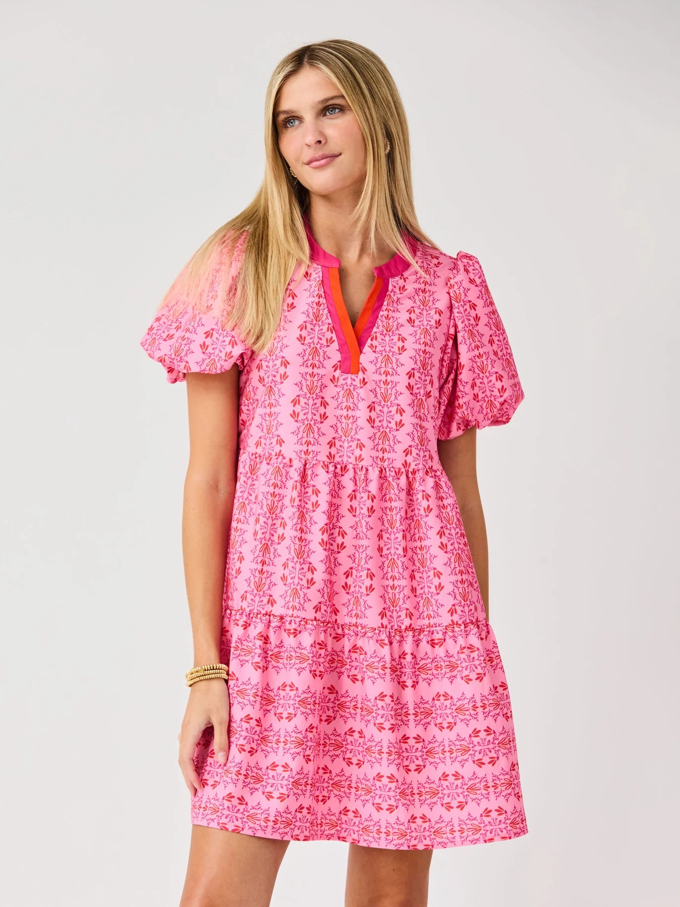 Kinsley Mini Dress in Heirloom Vine Pink