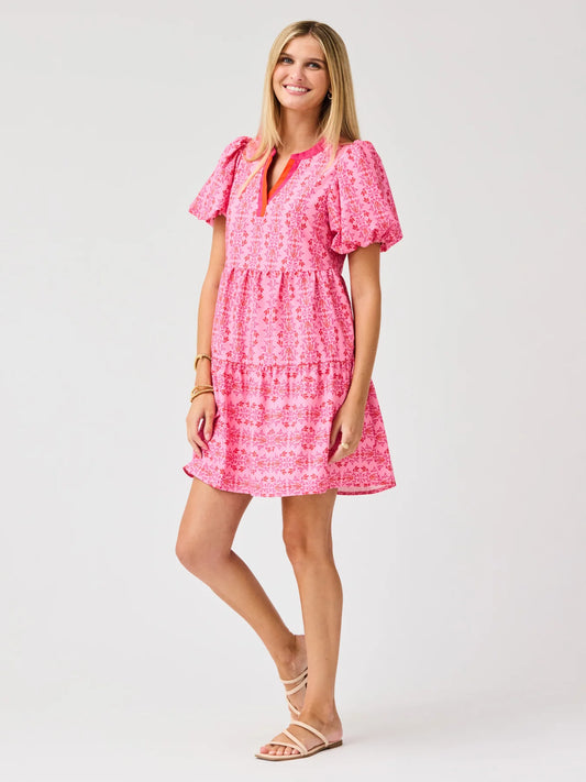 Kinsley Mini Dress in Heirloom Vine Pink