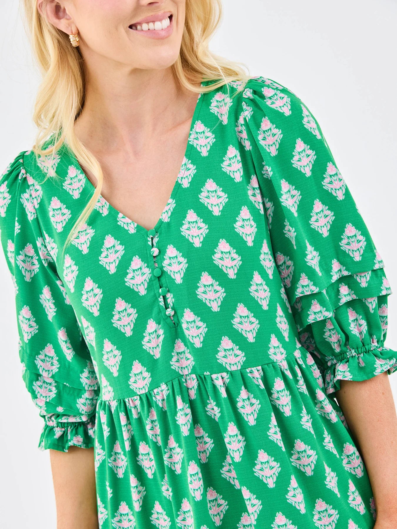 Raya Dress in Early Riser Green