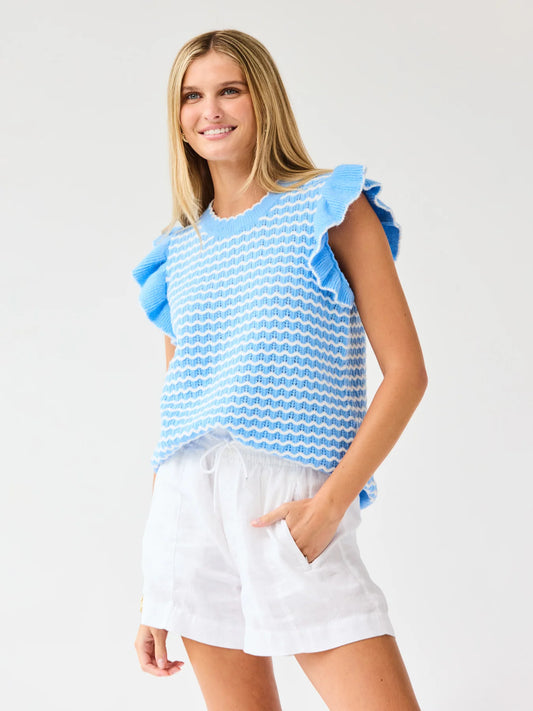 Oakley Sweater in Blue & White