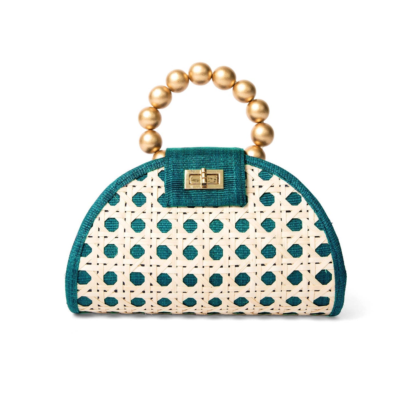 Statement Evening Green & Gold Handbag