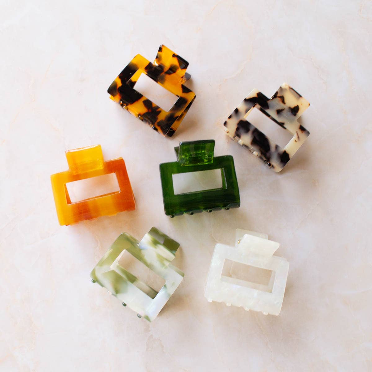 Eco Kylie Cellulose Acetate Hair Clip: Forest Moss