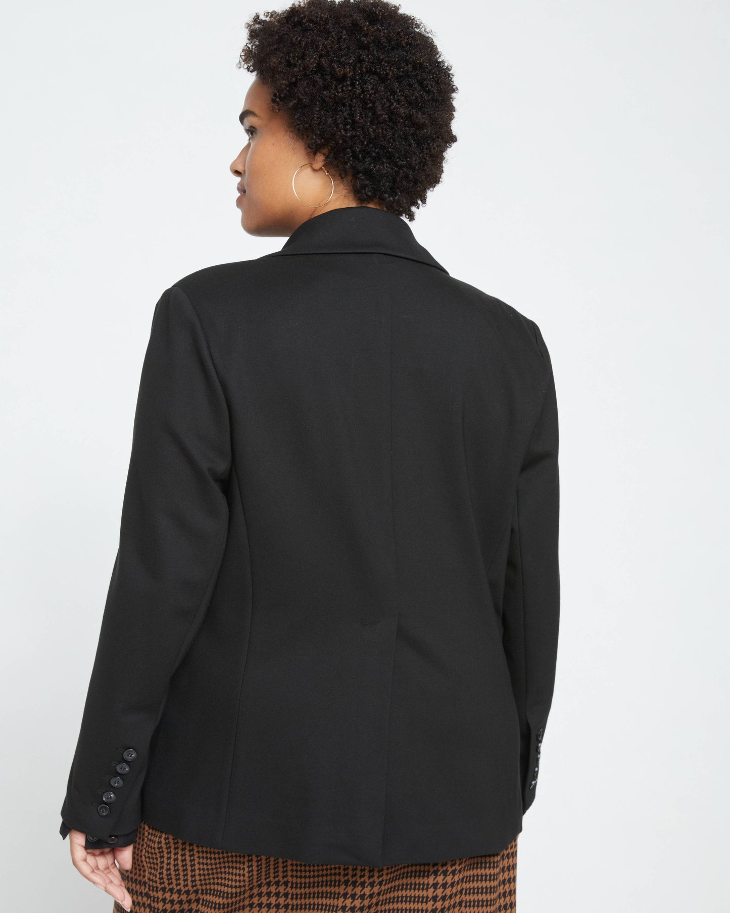 Bianca Double Breasted Ponte Blazer in Black