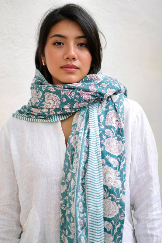Genesis Cotton Block Print Scarf