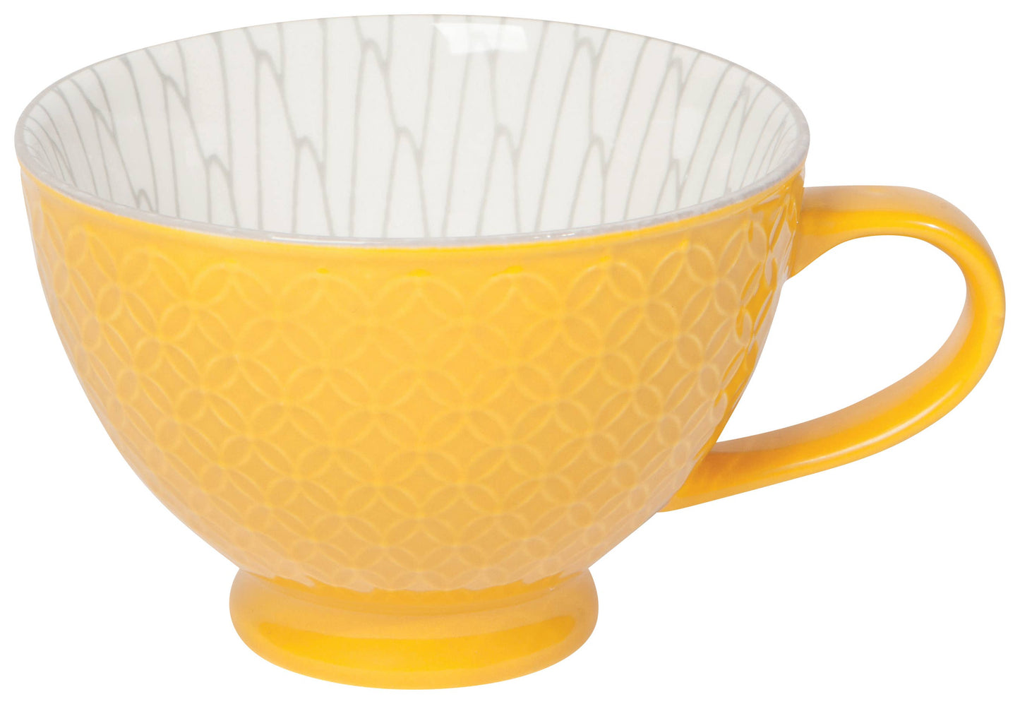 Yellow Stamped Latte Mug