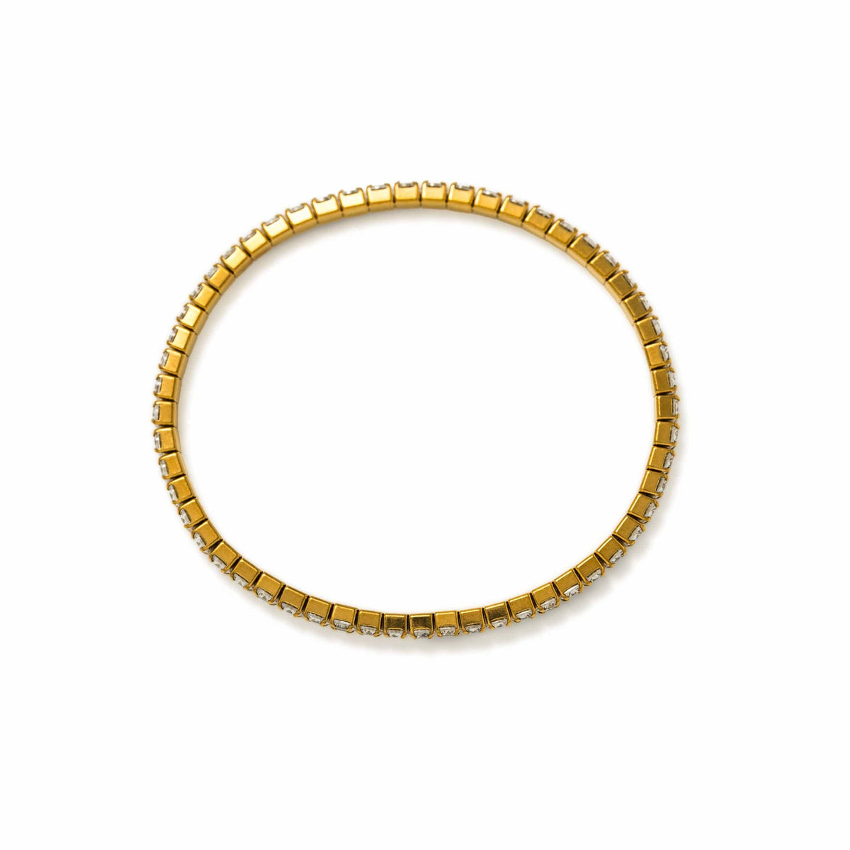 Stretch CZ Tennis Bracelet in Gold