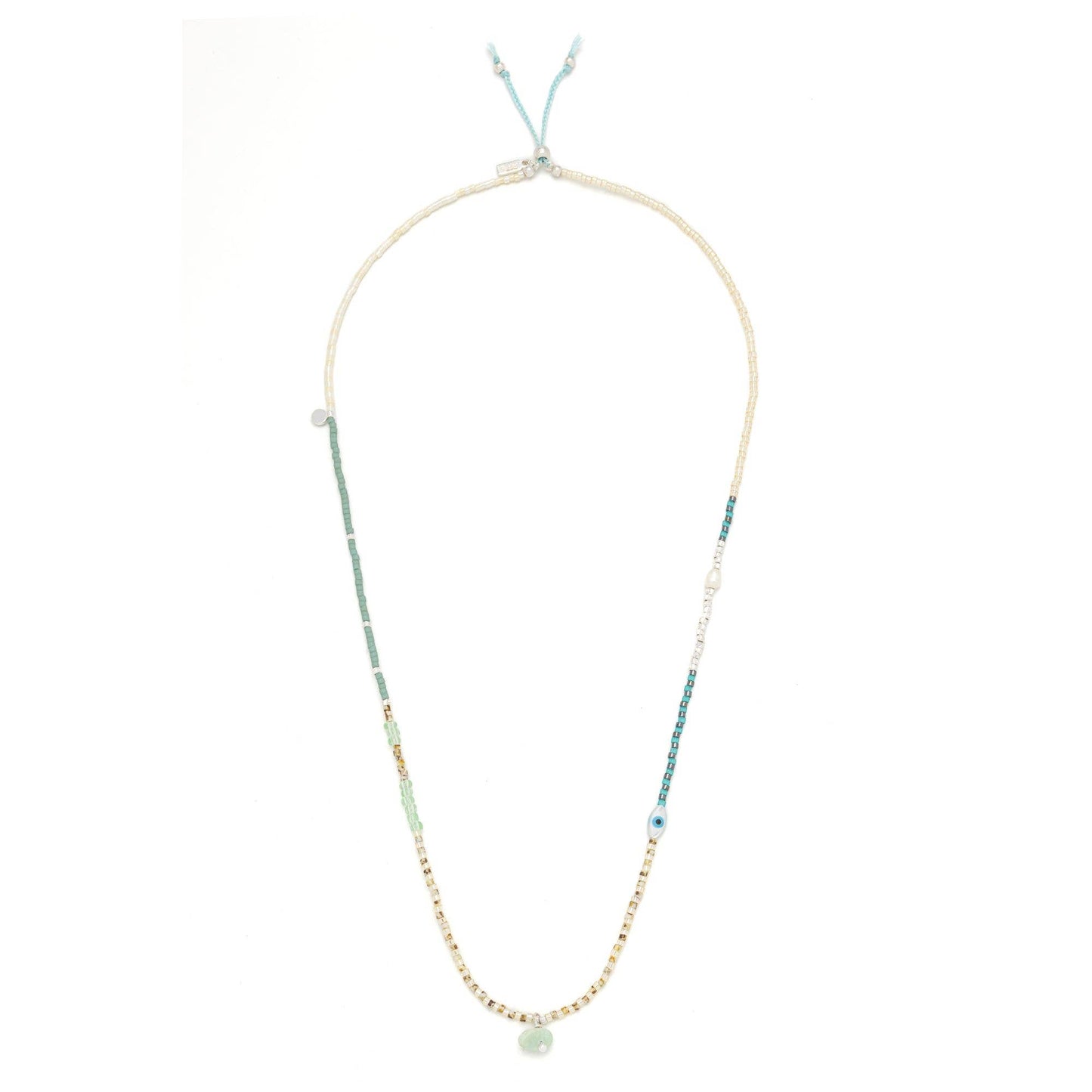 Mixed Media Wrap Bracelet/Necklace - Courage/Amazonite/Silve