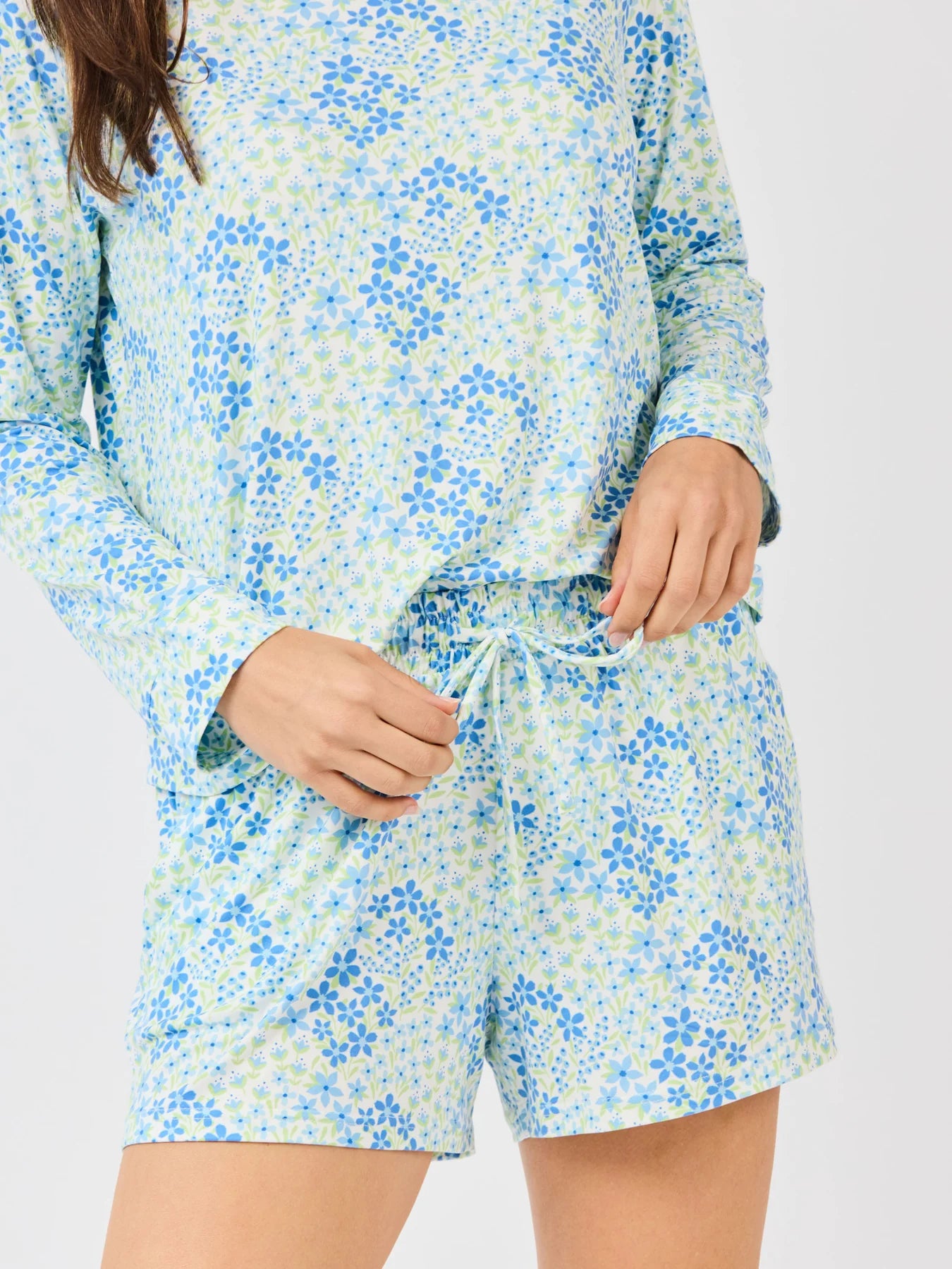 Annie Shorts Set in Larkspur Fields Blue