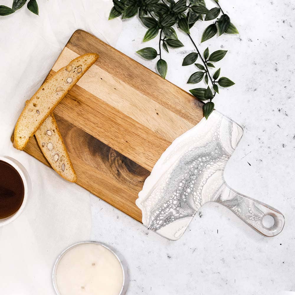 Medium Acacia Cheese Boards in Navy