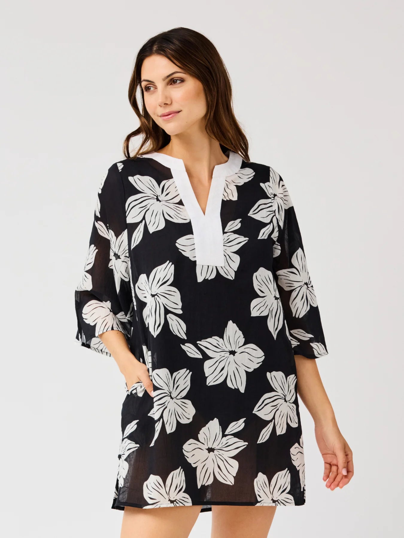 Elizabeth Beach Dress in Lagoon Bloom