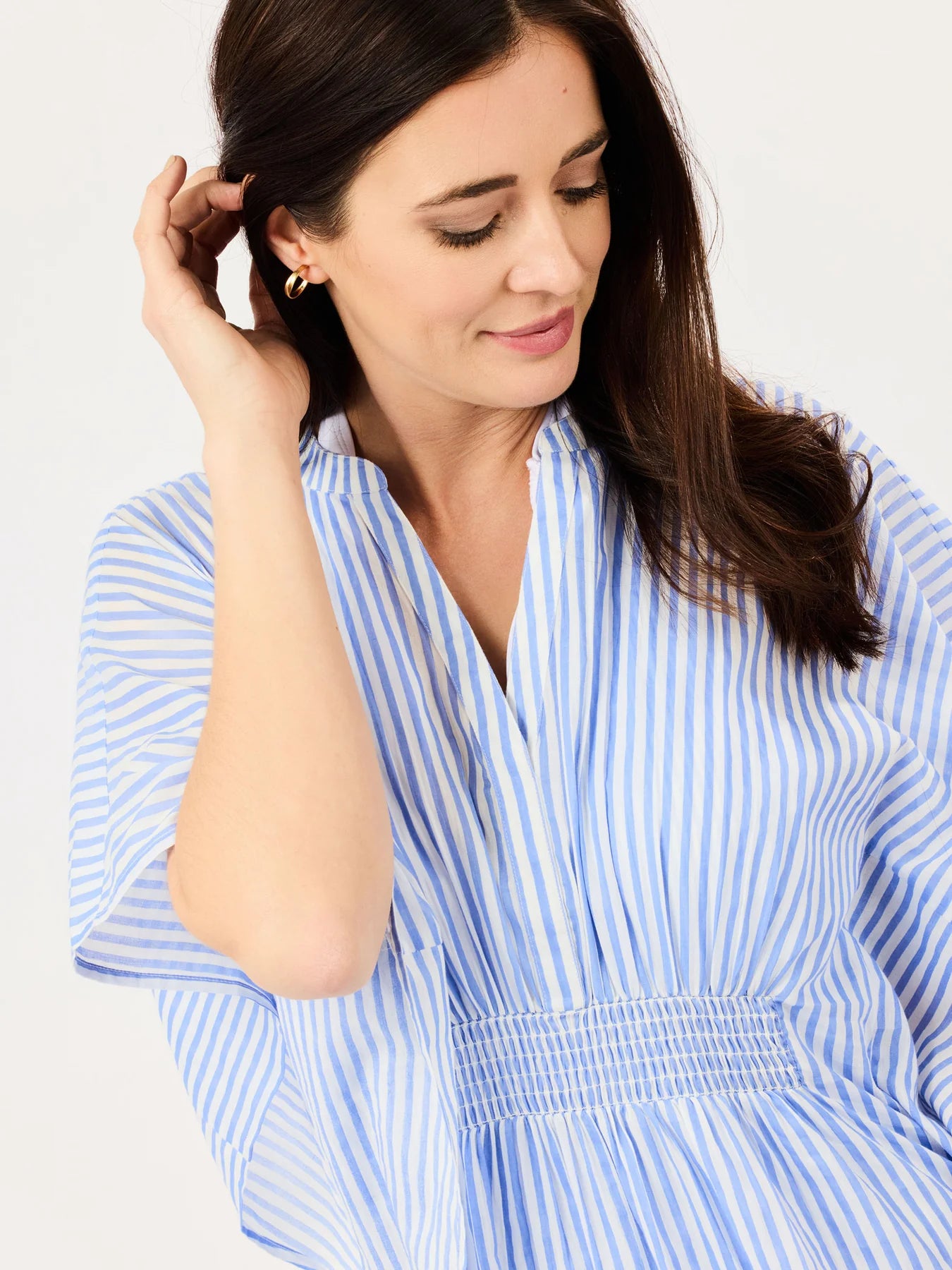 Priscilla Short Beach Dress | Blue + White Stripe | Mary Square Priscilla Short Beach Dress | Blue + White Stripe | Mary Square