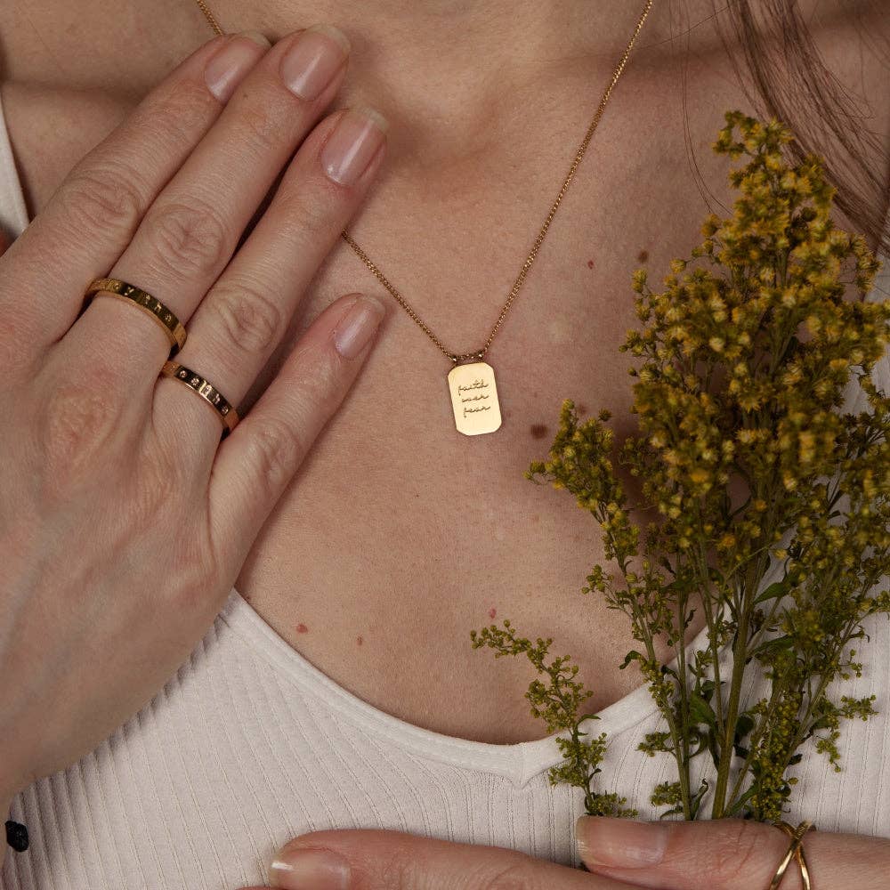 Faith Over Fear Necklace in Gold