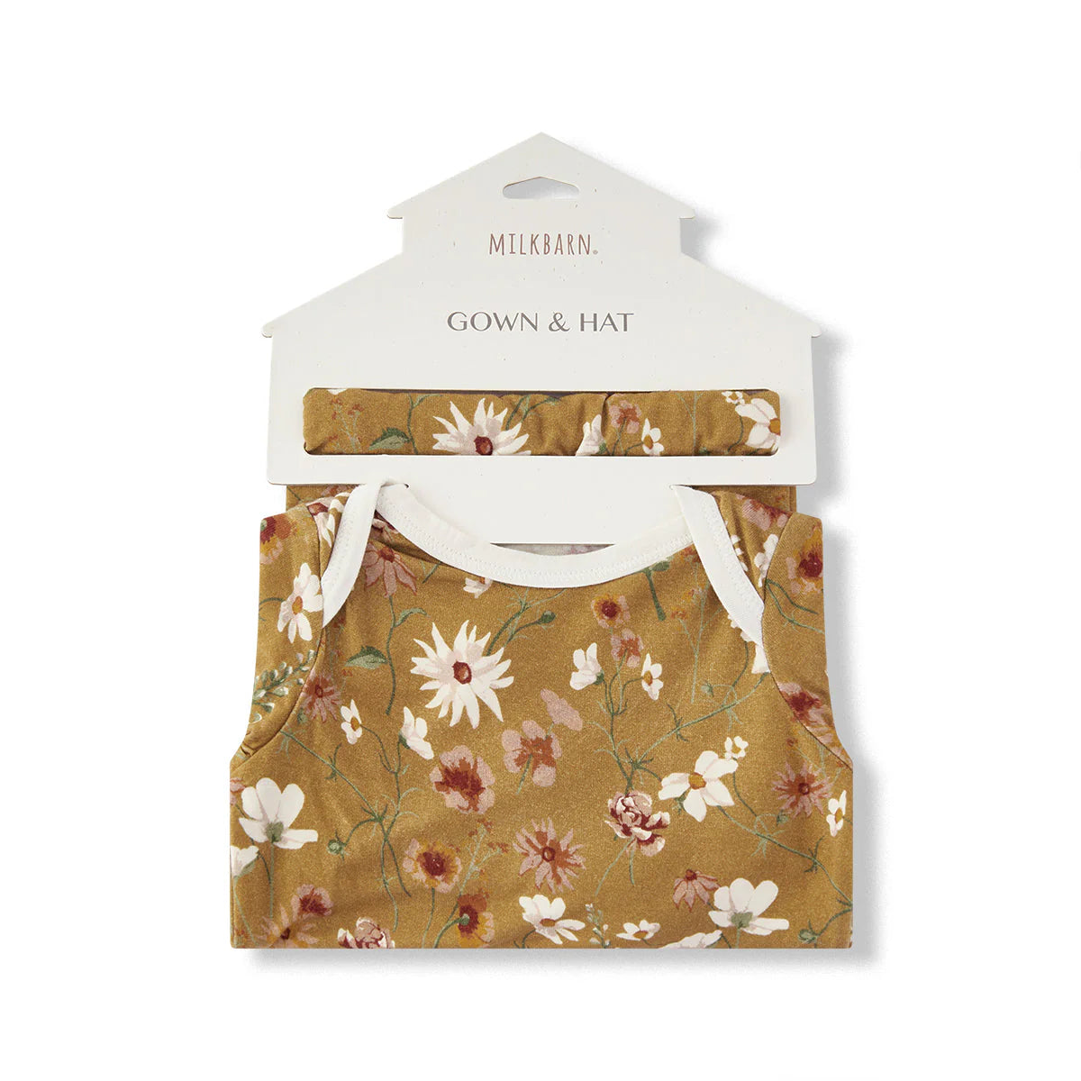 Luxe Stretch Newborn Gown & Hat Set in Wildflower