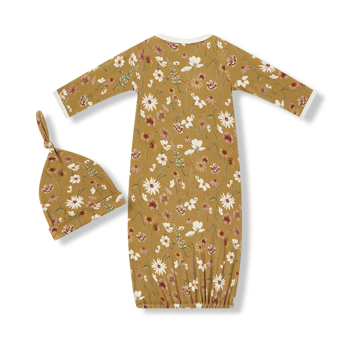 Luxe Stretch Newborn Gown & Hat Set in Wildflower
